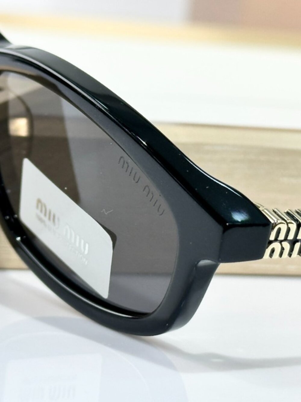 Miu Miu Regard Sunglasses Black Oval Narrow Frame Glasses - Picture 8 of 10